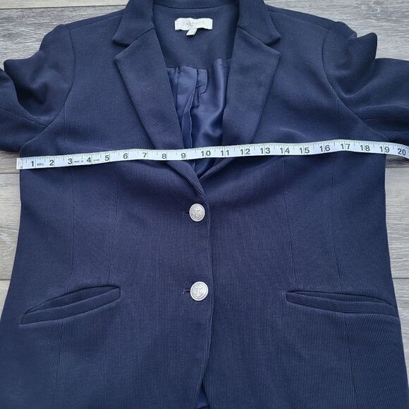 Talbots navy cotton blazer with nautical anchor buttons. 100% cotton career wear - Picture 10 of 11